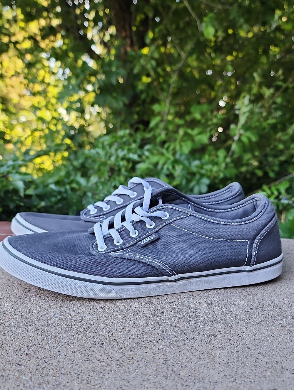 Vans Gray Canvas Low-Top Sneakers